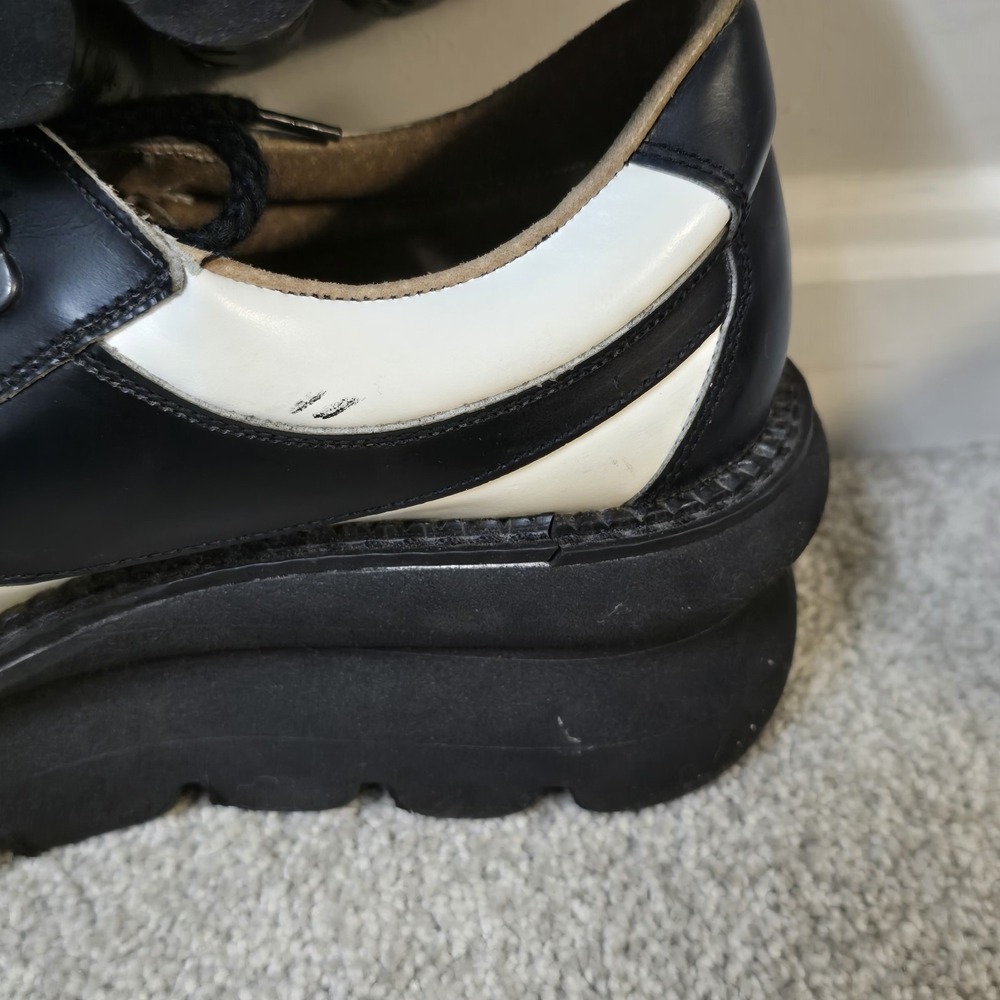 Vintage FLUEVOG Bunks Womens (9) 90s Black White Creeper Platform Rave Club - Picture 10 of 14
